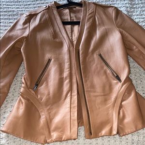 Theory Peplum style leather Jacket size 4